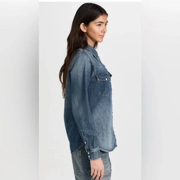 Nili Lotan Blue Button Down Shirt Classic Style